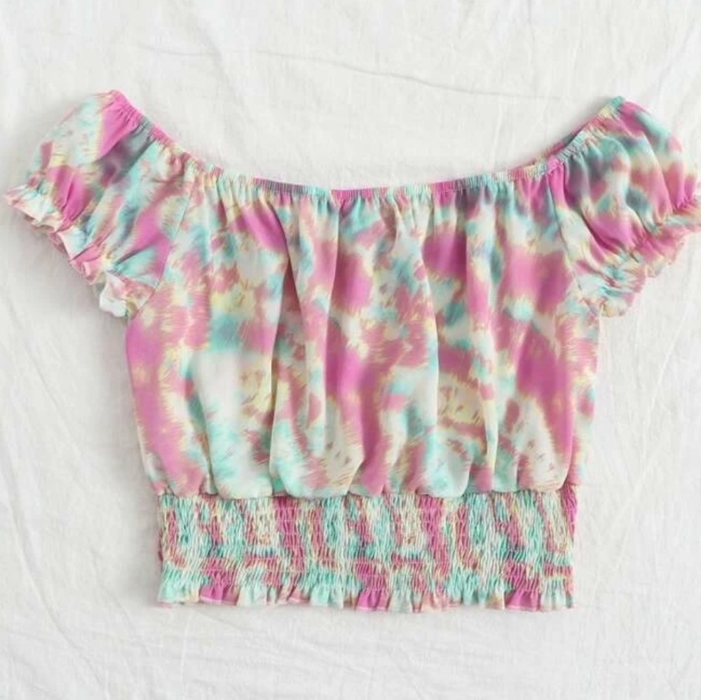 Tie front tye-dye top size XS